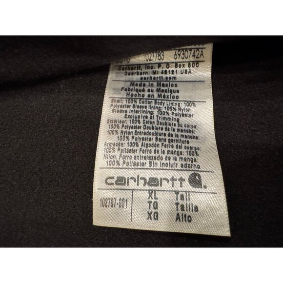 Carhartt Full Swing Chore Coat Black Sherpa-Lined Jacket Men’s XL Tall Workwear - Picture 5 of 9